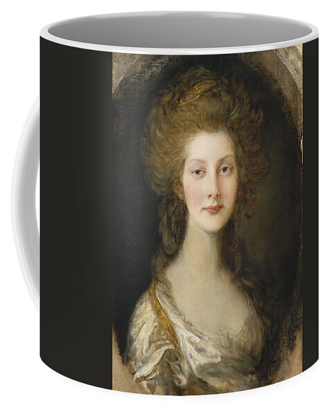 Thomas Gainsborough(1727-1788) Portrait Of Princess Augusta Coffee Mug featuring the painting Portrait of Princess Augusta by MotionAge Designs