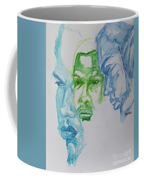 Portrait Coffee Mug featuring the painting Portraits in 3a by Robert Yaeger
