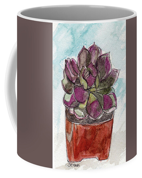 Potted Cactus Coffee Mug featuring the painting Potted Cactus by Julie Maas
