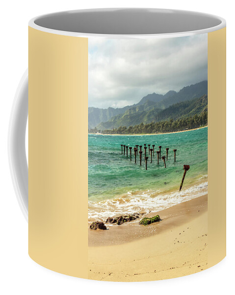 Aqua Coffee Mug featuring the photograph Pounders Beach 7 by Leigh Anne Meeks