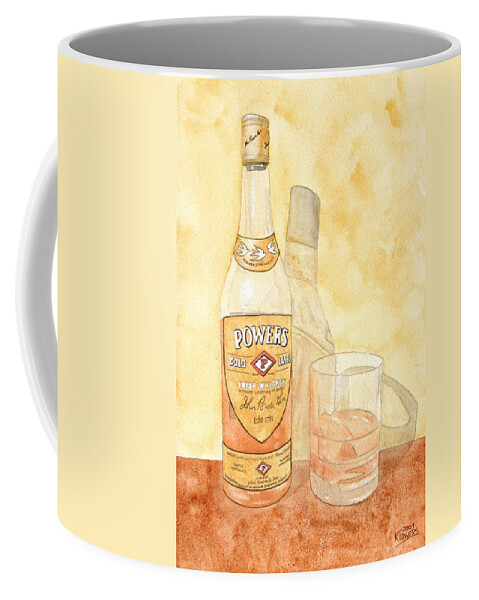 Irish Coffee Mug featuring the painting Powers Irish Whiskey by Ken Powers