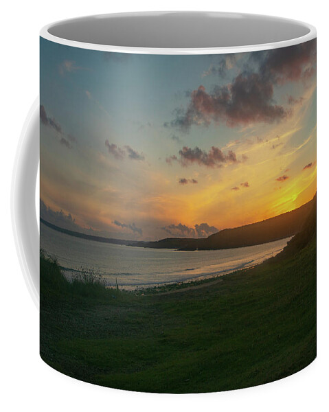 Cornwall Coffee Mug featuring the photograph Praa Sands Sunset by Frank Etchells