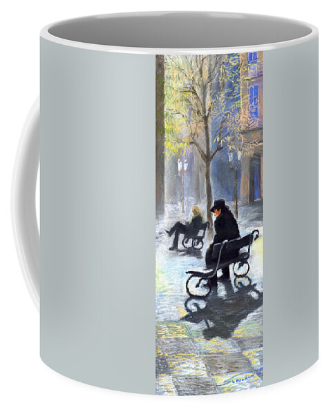Prague Coffee Mug featuring the painting Prague Autumn Ray by Yuriy Shevchuk
