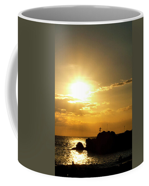 Cliff Diving Coffee Mug featuring the photograph Prayer before Dive by Anthony Jones