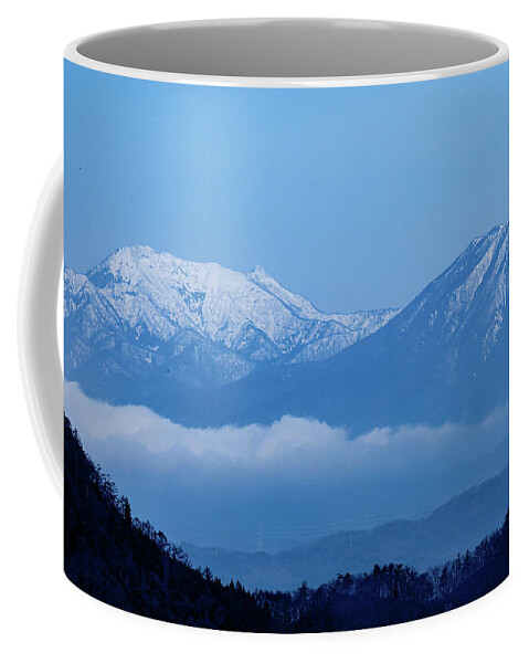 Haze Coffee Mug featuring the photograph Predawn Peaks by Rikk Flohr