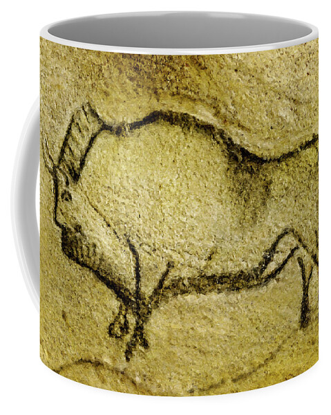 Bison Coffee Mug featuring the digital art Prehistoric Bison 2 - La Covaciella by Weston Westmoreland