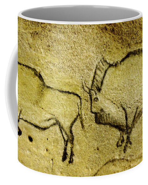 Bison Coffee Mug featuring the digital art Prehistoric Bison - La Covaciella by Weston Westmoreland