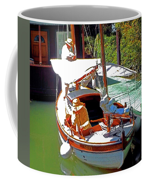 Wooden Sail Boats Coffee Mug featuring the digital art Prep 4 n' Old Fashion Sail by Joseph Coulombe