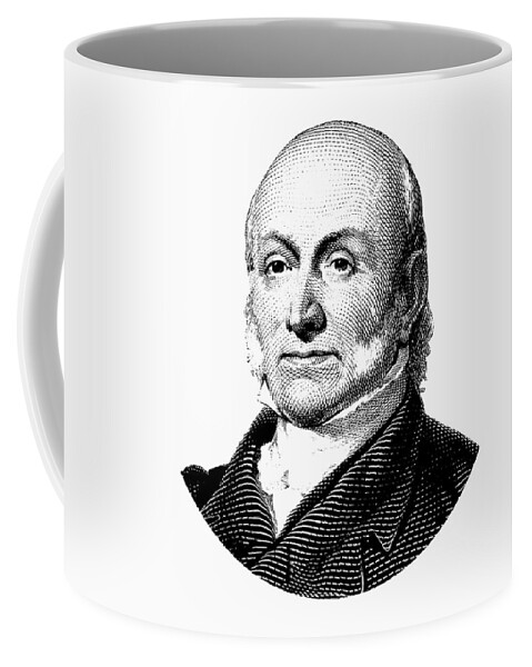 President Adams Coffee Mug featuring the mixed media President John Quincy Adams Graphic by War Is Hell Store