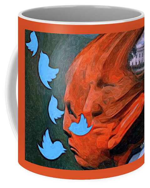 Painting Coffee Mug featuring the digital art President of Twitter by Ted Azriel