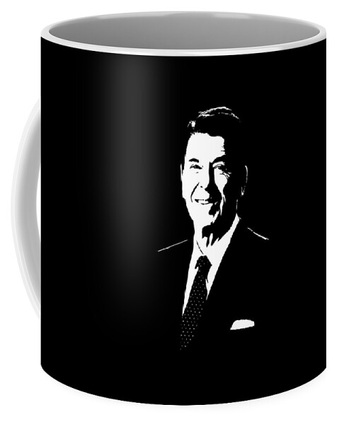 Ronald Reagan Coffee Mug featuring the digital art President Ronald Reagan by War Is Hell Store