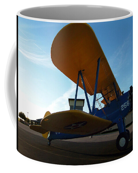 Airport Coffee Mug featuring the photograph Preston's Boeing Stearman 000 by Christopher Mercer