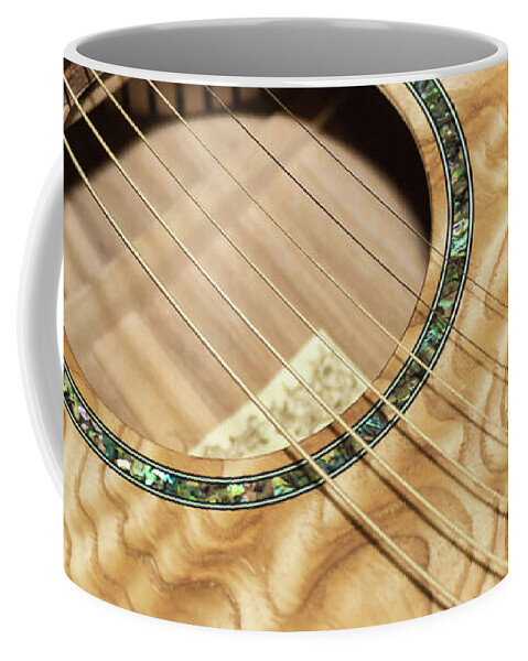 Golden Guitar Coffee Mug featuring the photograph Pretty Guitar - by Julie Weber