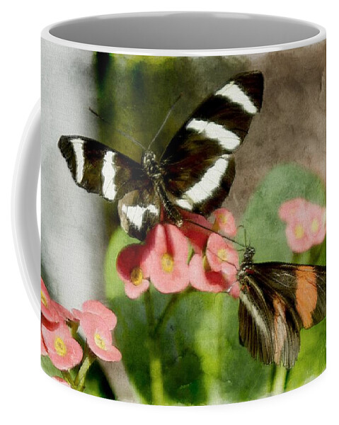 Butterflies Coffee Mug featuring the photograph Pretty Pair by Lilliana Mendez