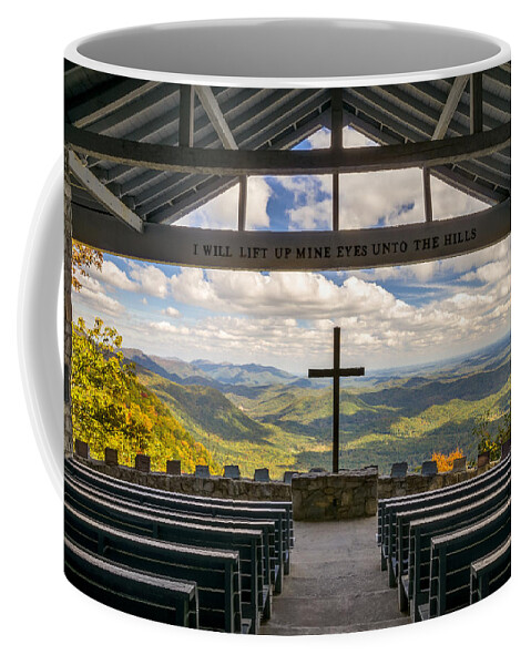 Pretty Place Chapel Coffee Mug featuring the photograph Pretty Place Chapel - Blue Ridge Mountains SC by Dave Allen