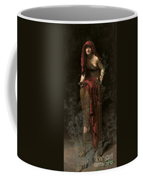 Portrait Coffee Mug featuring the painting Priestess of Delphi by John Collier
