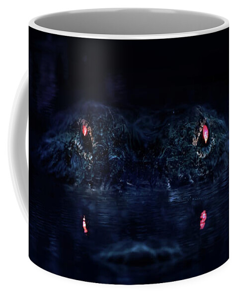 Alligator Coffee Mug featuring the photograph Primeval by Mark Andrew Thomas