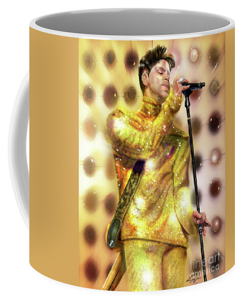 Prince Coffee Mug featuring the painting Diamonds And Pearls by Reggie Duffie