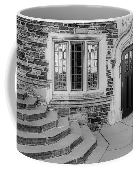 Princeton University Coffee Mug featuring the photograph Princeton University Lockhart Hall BW by Susan Candelario