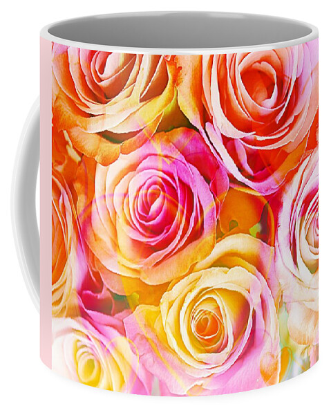 Pink Roses Coffee Mug featuring the photograph Printed by Clare Bevan