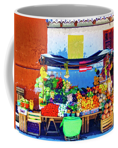 Produce Seller Coffee Mug featuring the painting Produce Seller by Dominic Piperata