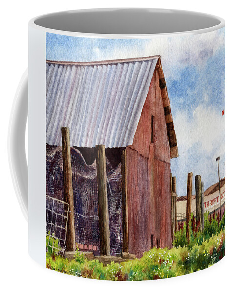 Old Barn Painting Coffee Mug featuring the painting Progression by Anne Gifford