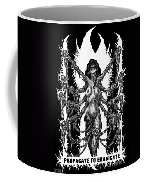 Tony Koehl Coffee Mug featuring the drawing Propagate To Eradicate by Tony Koehl