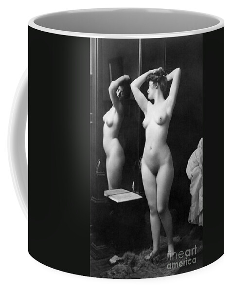 Nude Coffee Mug featuring the painting Prostitution 1900 by Granger