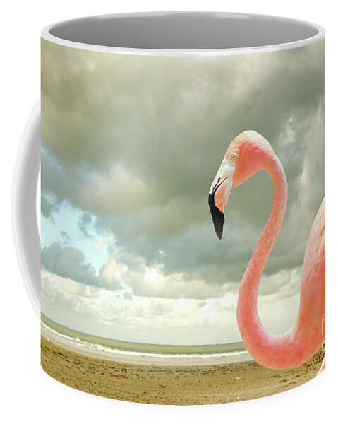 Flamingo Coffee Mug featuring the photograph Proud to be pink by Adriana Zoon