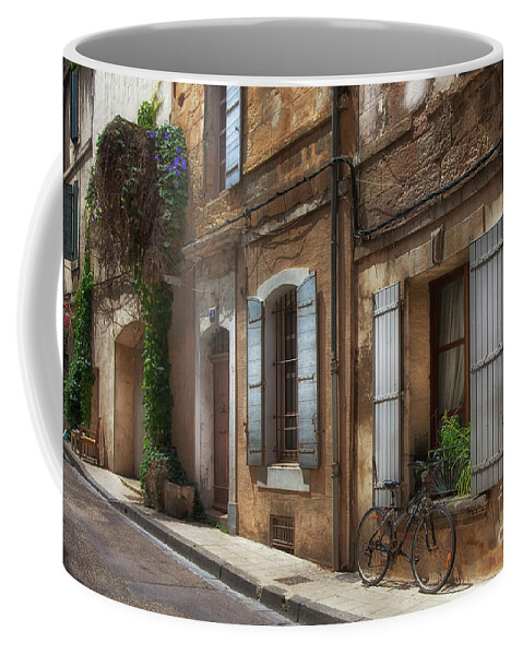 Provence Coffee Mug featuring the photograph Provence Street Scene by Timothy Johnson
