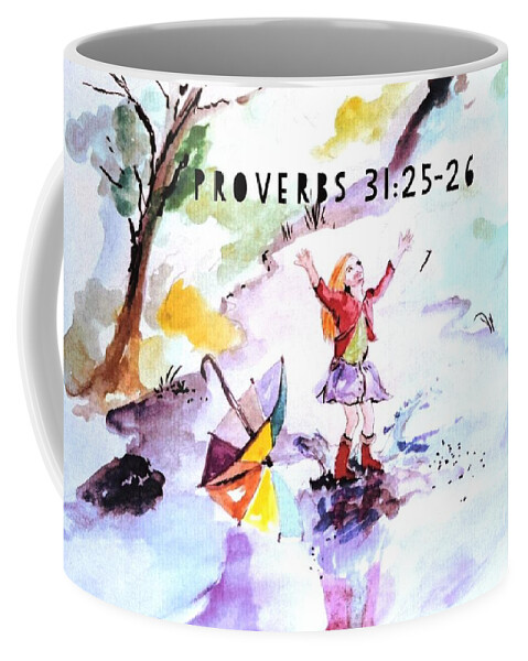 Girl Coffee Mug featuring the painting Proverbs by Amanda Dinan