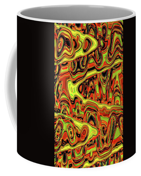 Abstract Coffee Mug featuring the digital art Psycho Tsunami by Ronald Bissett