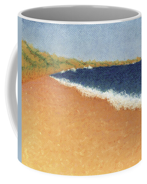 Art Coffee Mug featuring the pastel Pt. Reyes Beach by Anne Katzeff