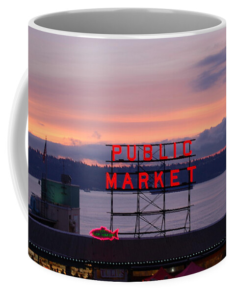 Sunset Coffee Mug featuring the photograph Public Market by Maria Aduke Alabi