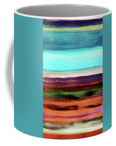 Abstract Coffee Mug featuring the mixed media Pueblo 2- Art by Linda Woods by Linda Woods