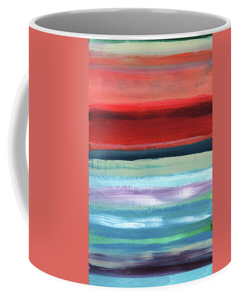 Stripes Coffee Mug featuring the painting Pueblo- Abstract Art by Linda Woods by Linda Woods