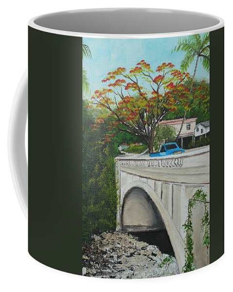 Puente Coffee Mug featuring the painting Puente En Adjuntas by Gloria E Barreto-Rodriguez