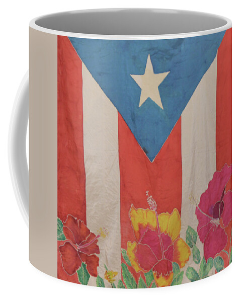 Puerto Rican Flag Coffee Mug featuring the tapestry - textile Puerto Rican Flag by Melissa Torres