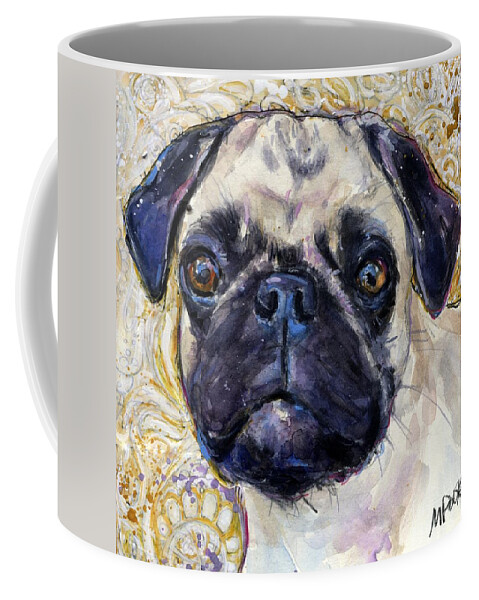 Pug Coffee Mug featuring the painting Pug Mug by Molly Poole