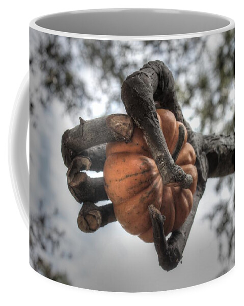 Pumpkin Coffee Mug featuring the photograph Pumpkin hand wizard of oz texas state fair dallas by Jane Linders