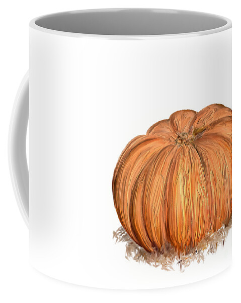 Pumpkin Coffee Mug featuring the digital art Pumpkin by Lois Bryan
