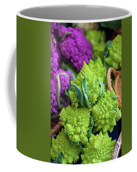 Romanesco Cauliflower Coffee Mug featuring the photograph Purple and Romanesco Cauliflower by Bruce Block