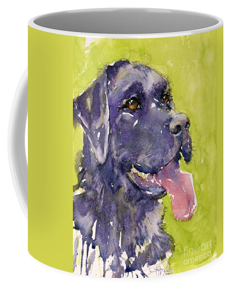 Dog Coffee Mug featuring the painting Purple Dog by Judith Levins