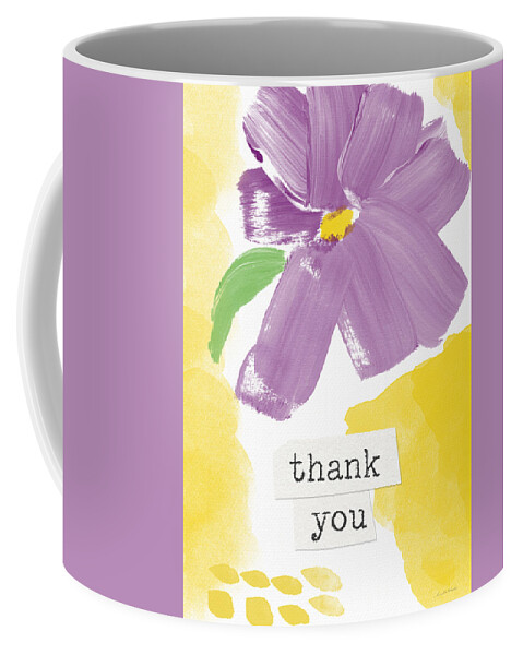 Flower Coffee Mug featuring the painting Purple Flower Thank You Card- Art by Linda Woods by Linda Woods