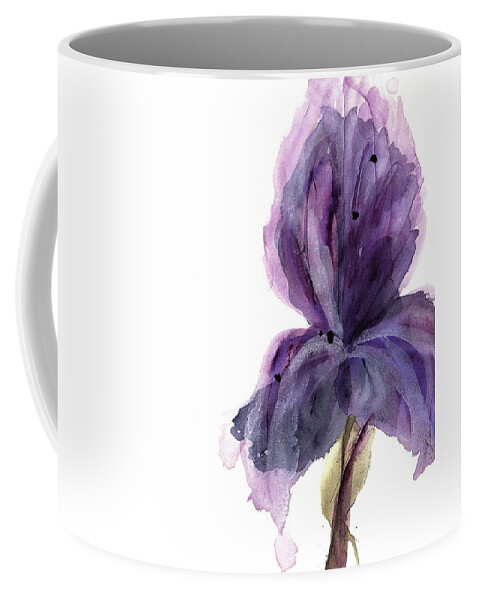 Purple Iris Coffee Mug featuring the painting Purple Iris by Dawn Derman