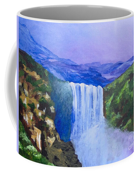 Landscape Coffee Mug featuring the painting Purple Mountains by Saundra Johnson