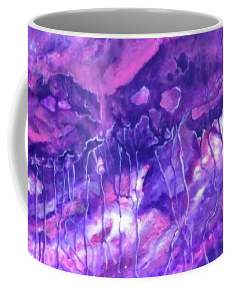 Purple Coffee Mug featuring the painting Purple Rain by Teresa Fry