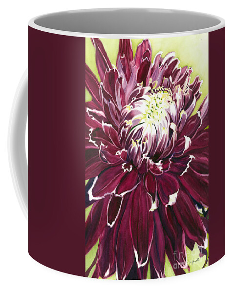 Watercolor Dahlia Coffee Mug featuring the painting Purple Velvet by Barbara Jewell