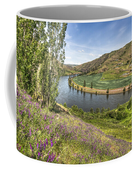 Purple Coffee Mug featuring the photograph Purple Wildflowers on the Hillside by Brad Stinson