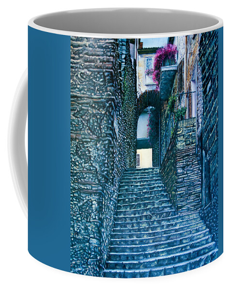 Historic Coffee Mug featuring the painting Purplesteps by Michelangelo Rossi